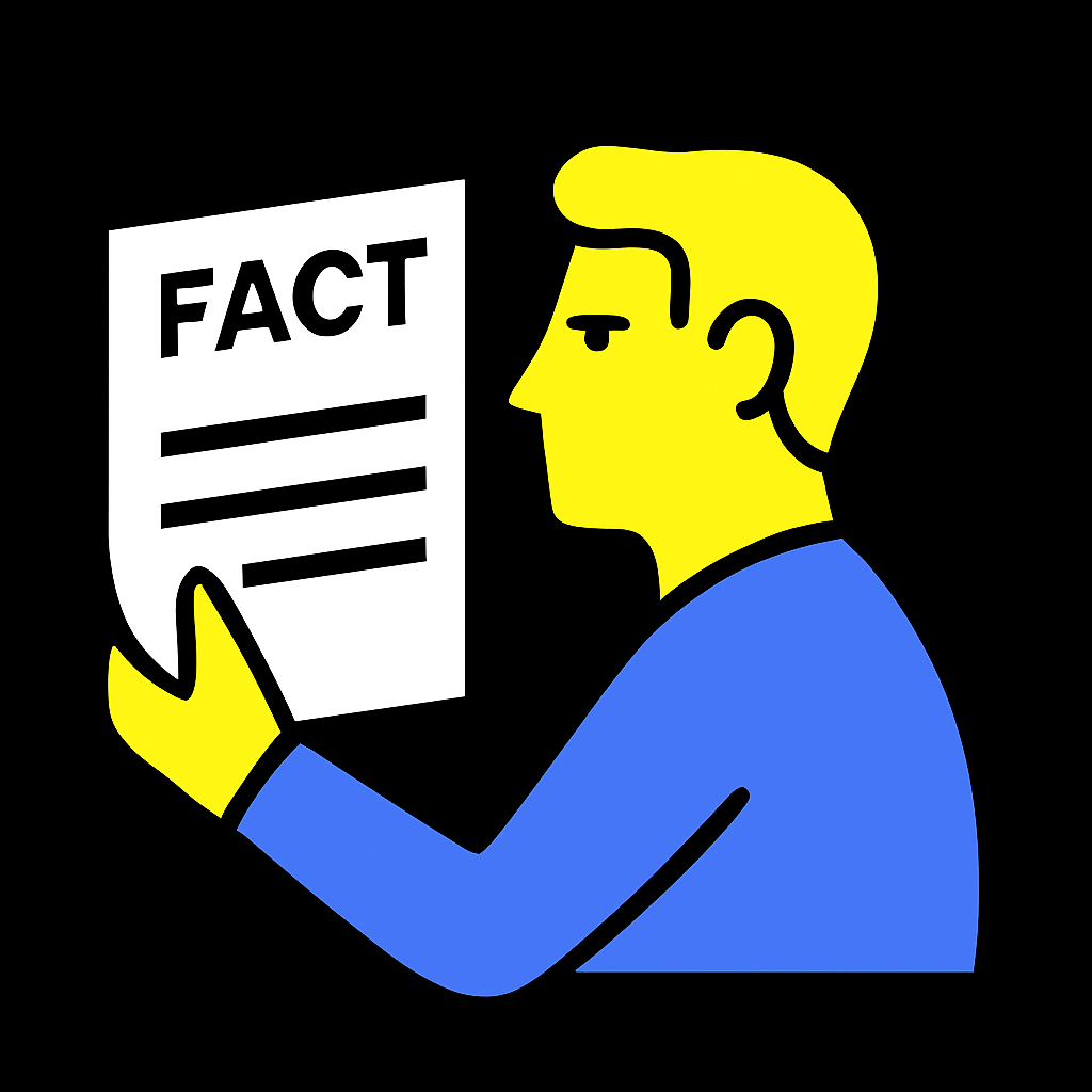 Image of person reading a fact sheet